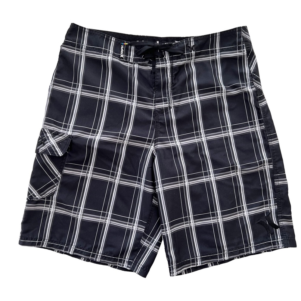 Hurley Black White Swim Trunks Board Shorts Men’s - Size 34